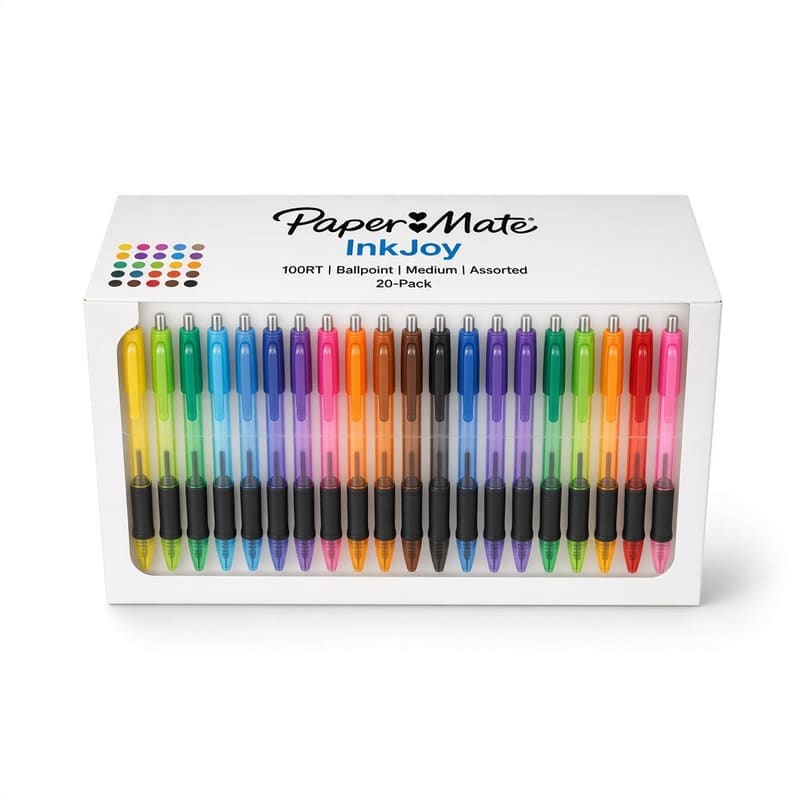 Paper Mate InkJoy 100RT Ballpoint Medium Assorted 20-Pack